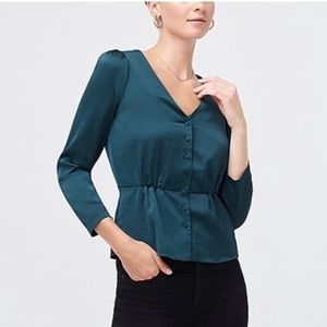 J. Crew Factory SATIN CREPE BUTTON-FRONT BLOUSE